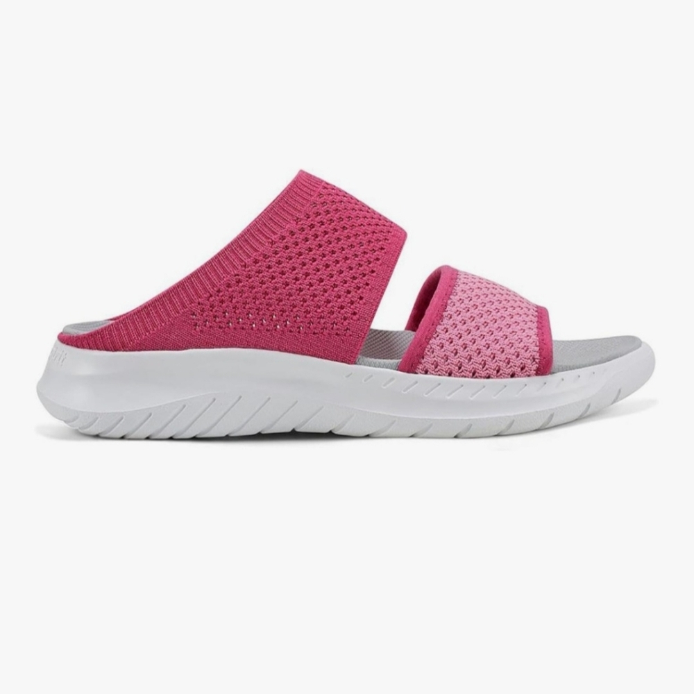 Easy Spirit Womens Davera 2 Open Toe Slip On Slide Sandals